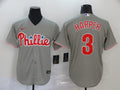 Men's Philadelphia Phillies #3 Bryce Harper Jersey Gray