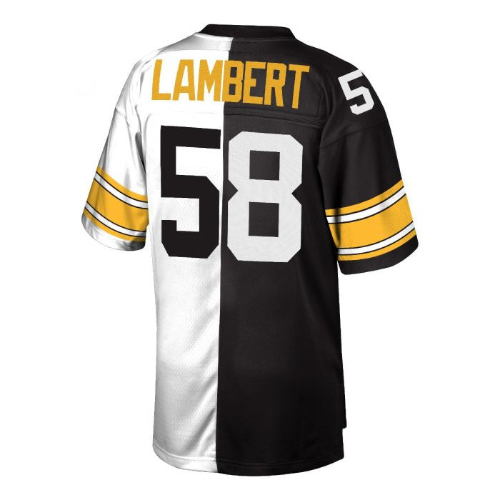 P.Steelers #58 Jack Lambert Player White/Black  Replica Limited Split Stitched American Football Jerseys