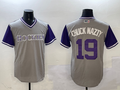 Men's Colorado Rockies Charlie Blackmon #19 Gray Replica Player Jersey1