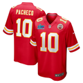 Men's Kansas City Chiefs Isiah Pacheco #10 Red Super Bowl LVII Patch Game Jersey1