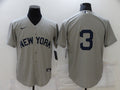 Men's New York Yankees Babe Ruth #3 Gray Replica Player Name Jersey1