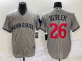 Men's Minnesota Twins Max Kepler #26 Gray Alternate Replica Player Jersey1