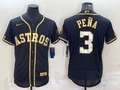 Men's Houston Astros Jeremy Pena #3 Black Replica Team Jersey1