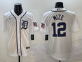 Men's Detroit Tigers Casey Mize #12 White Home Replica Player Jersey1