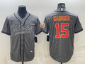 Men's Kansas City Chiefs Patrick Mahomes #15 Grey Game Jersey1 Joint Edition