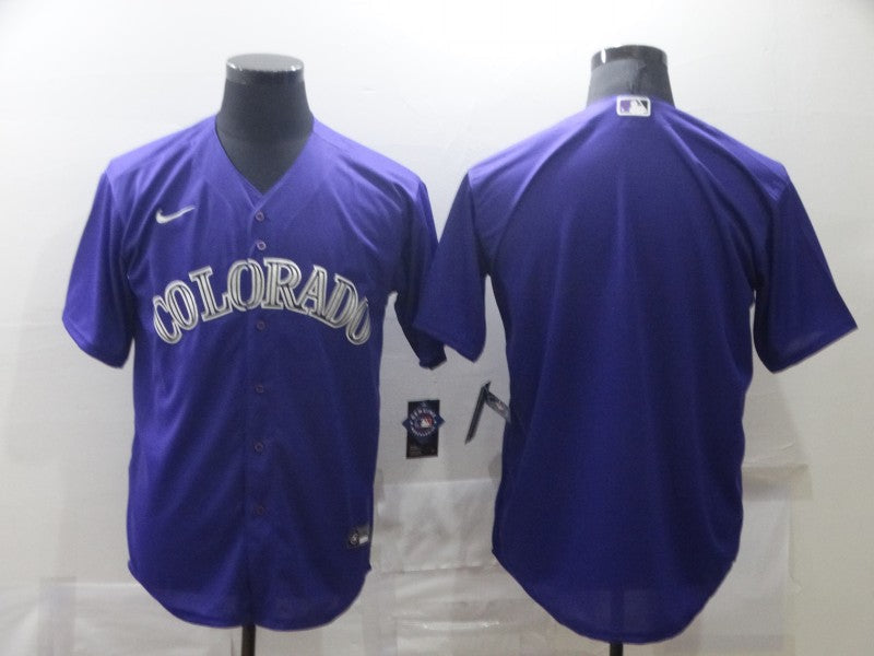 Men's Colorado Rockies Purple Alternate Replica Blank Jersey1