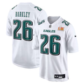 Men's Philadelphia Eagles Saquon Barkley #26 Tundra White Super Bowl LIX Fashion Game Player Jersey1