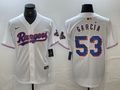Men's Texas Rangers Adolis Garcia #53 White 2024 Gold Collection Limited Player Jersey1