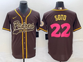 Men's San Diego Padres Juan Soto #22 Brown Replica Player Jersey1 Joint Edition