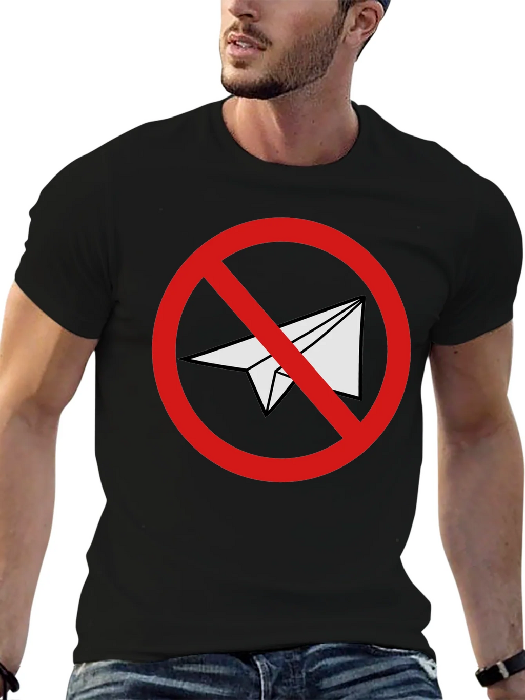 Black No Telegram Graphic T-Shirt