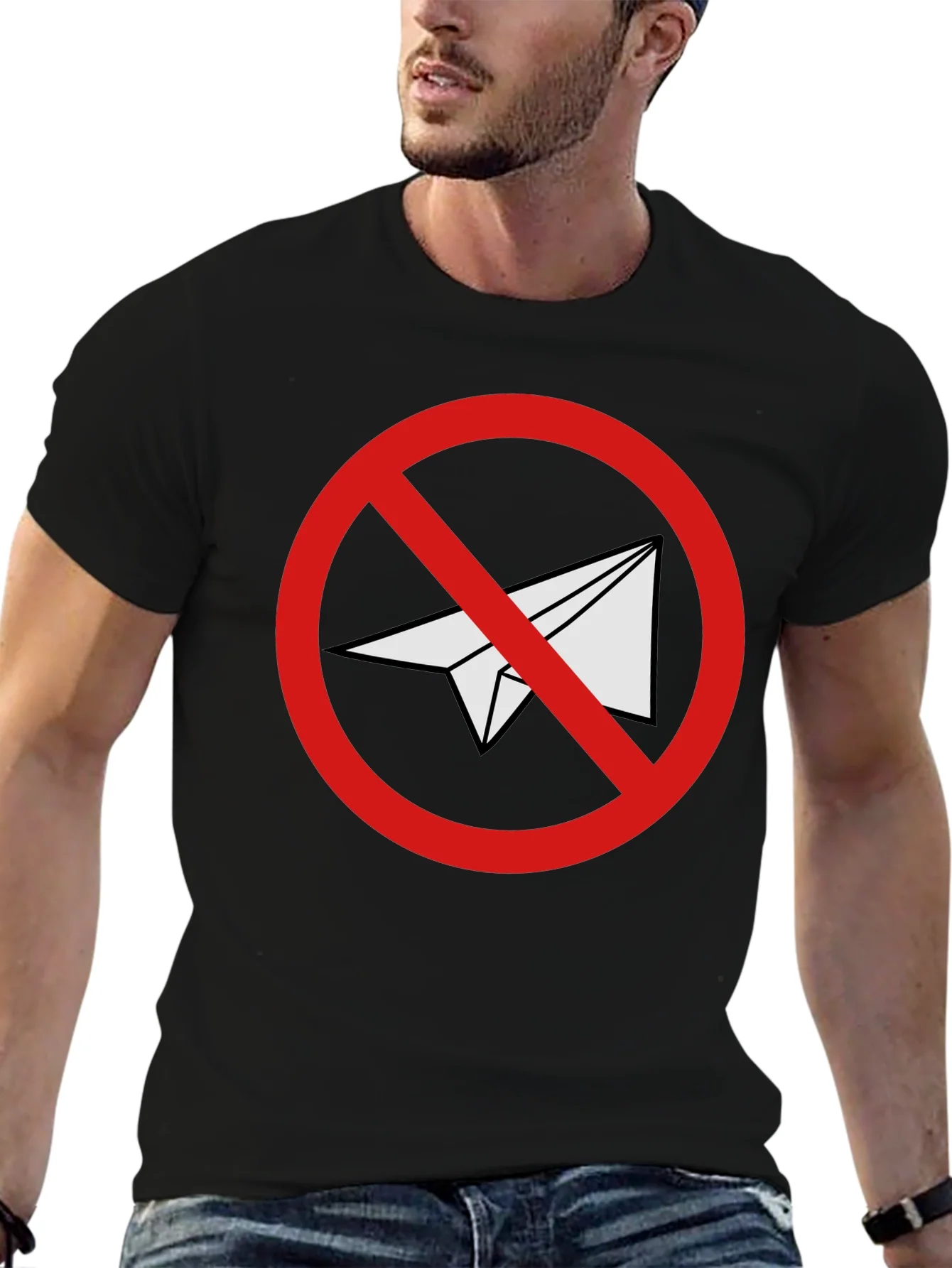 Black No Telegram Graphic T-Shirt