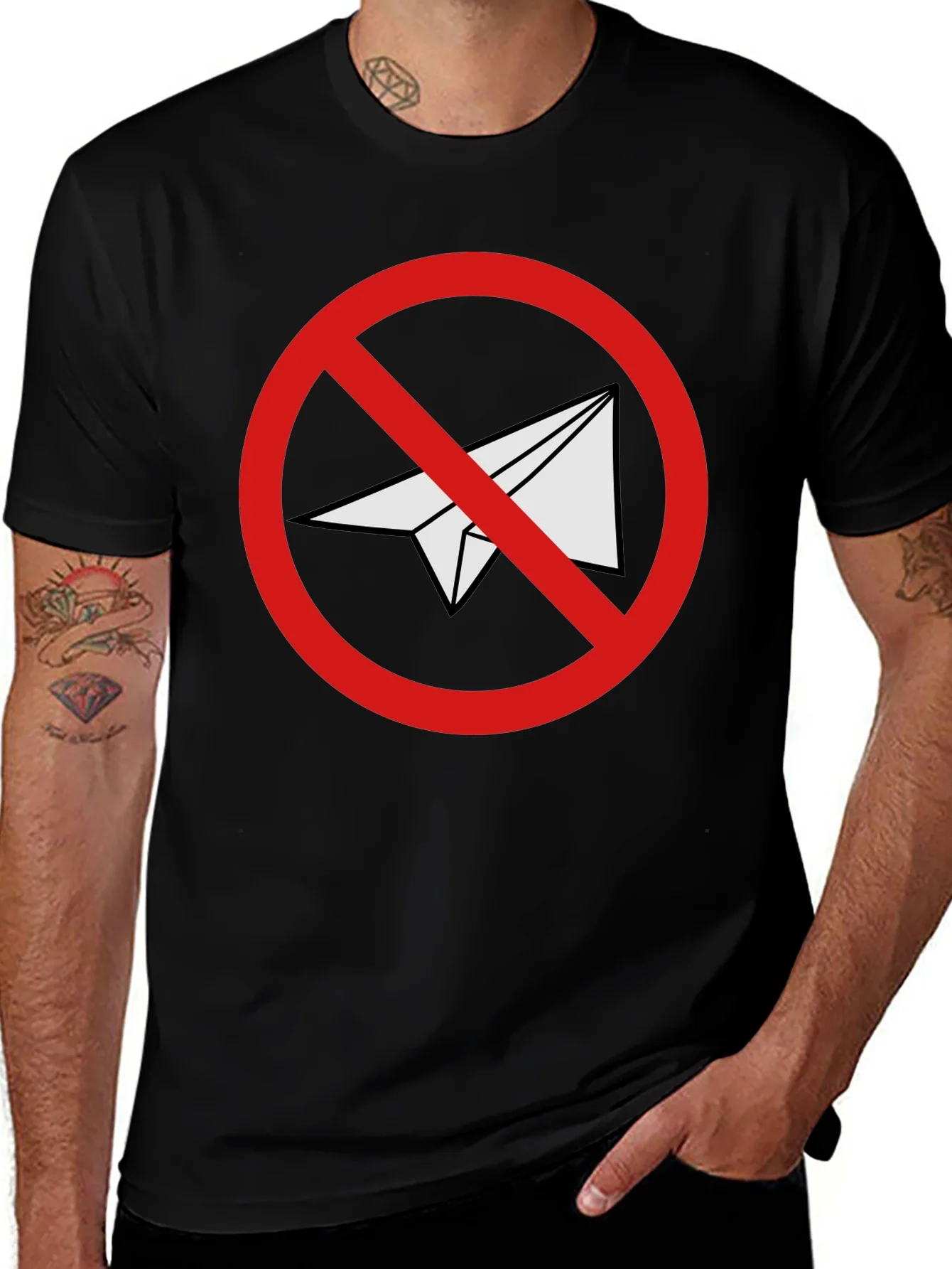 Black No Telegram Graphic T-Shirt