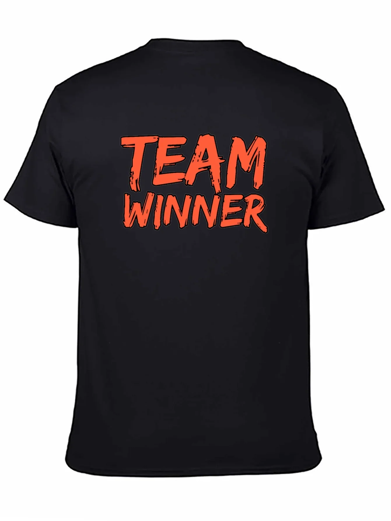 Team Winner Graphic Tee - Black Cotton T-Shirt