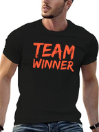 Team Winner Graphic Tee - Black Cotton T-Shirt