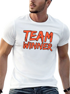 Team Winner Graphic Tee - Black Cotton T-Shirt