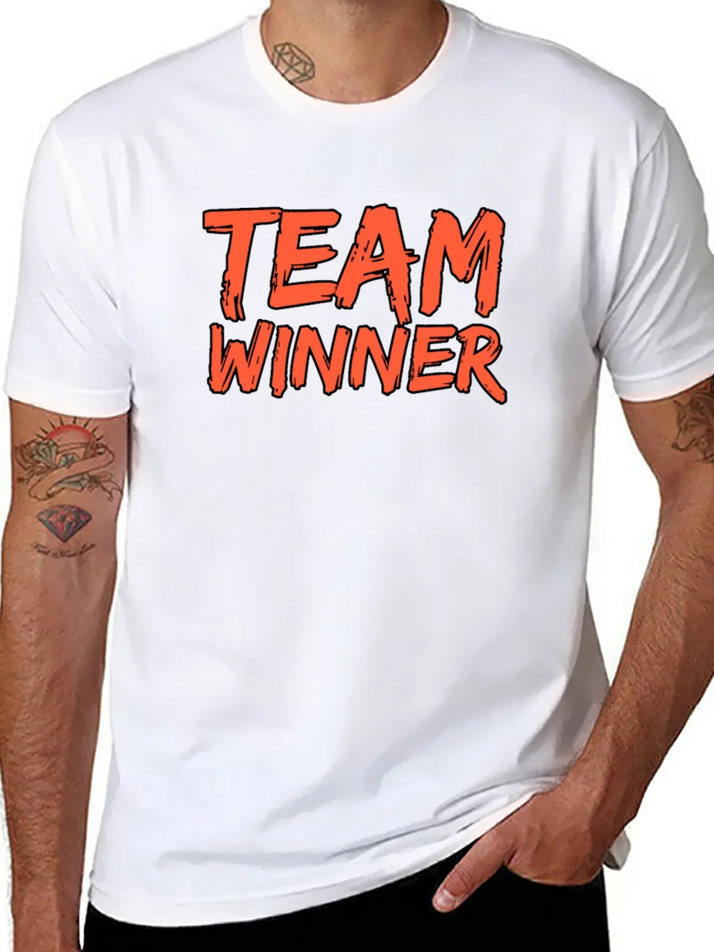 Team Winner Graphic Tee - Black Cotton T-Shirt
