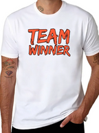 Team Winner Graphic Tee - Black Cotton T-Shirt