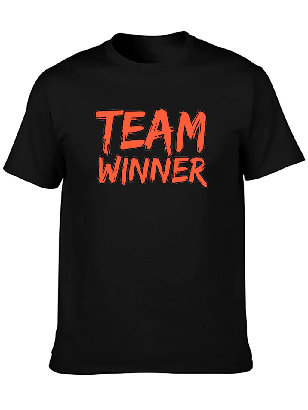 Team Winner Graphic Tee - Black Cotton T-Shirt