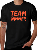 Team Winner Graphic Tee - Black Cotton T-Shirt