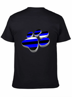 Cool Paw Print Graphic T-Shirt - Black