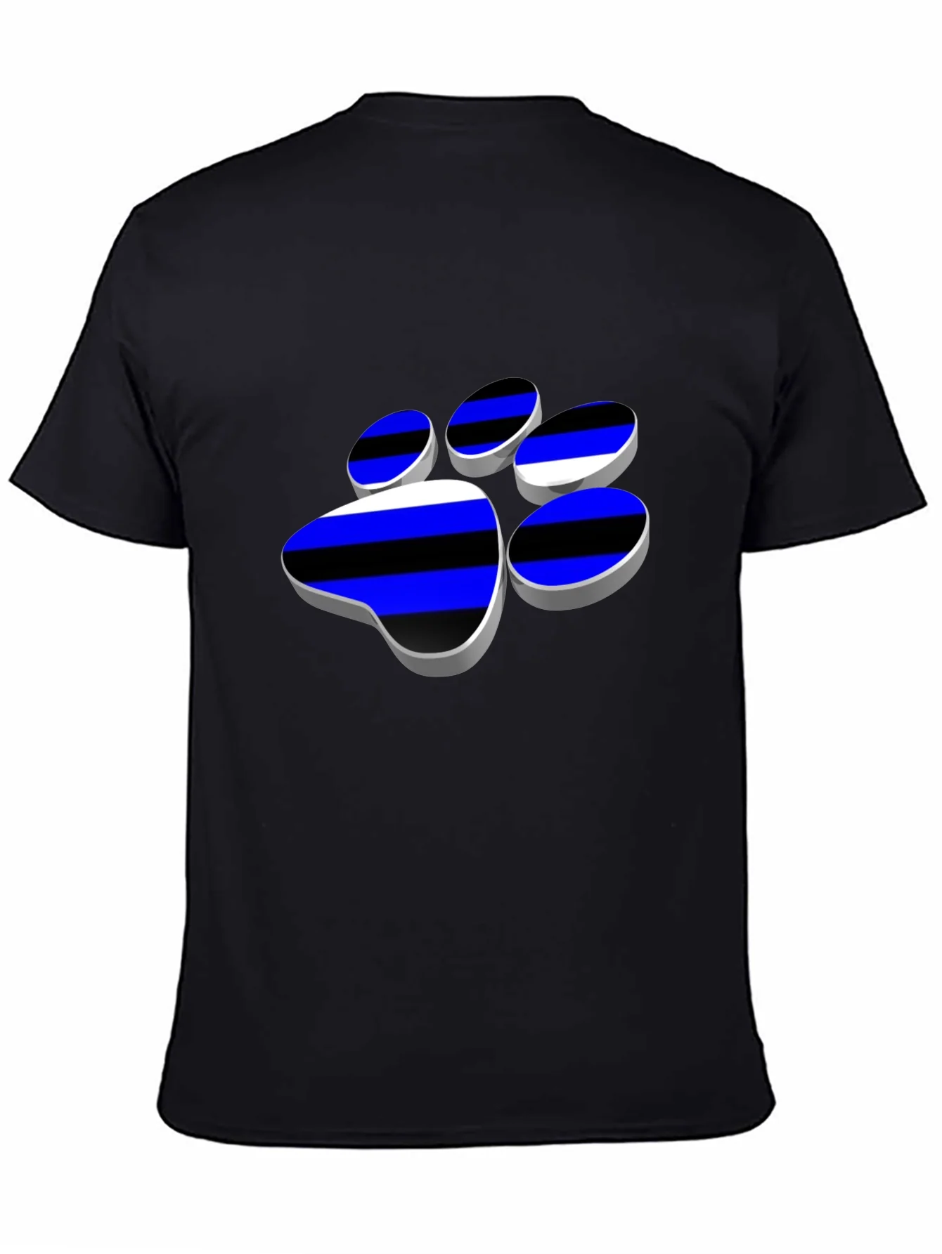 Cool Paw Print Graphic T-Shirt - Black