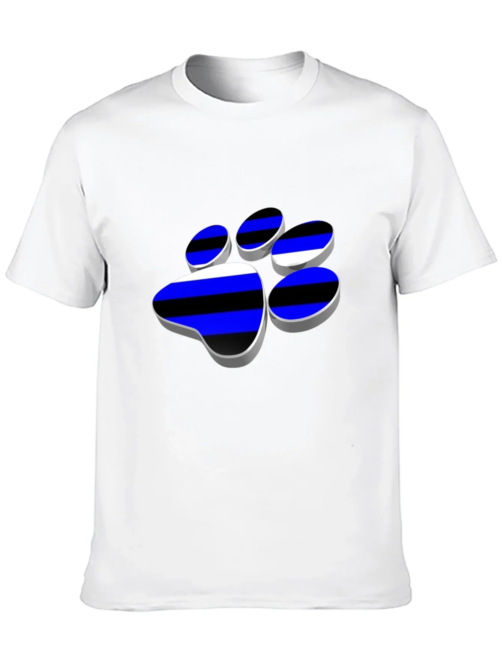 Cool Paw Print Graphic T-Shirt - Black