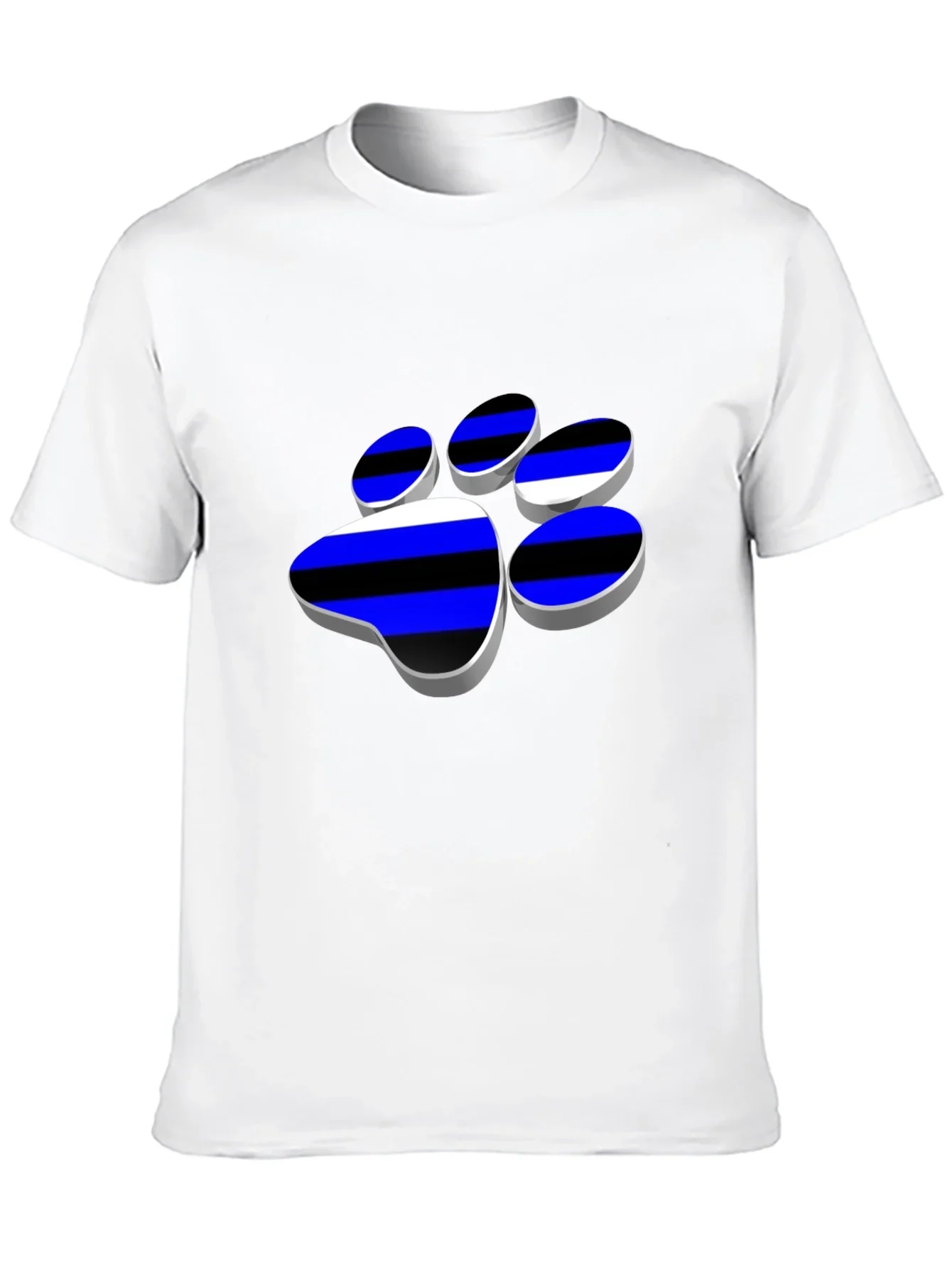 Cool Paw Print Graphic T-Shirt - Black