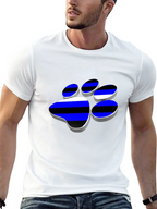 Cool Paw Print Graphic T-Shirt - Black