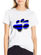 Cool Paw Print Graphic T-Shirt - Black
