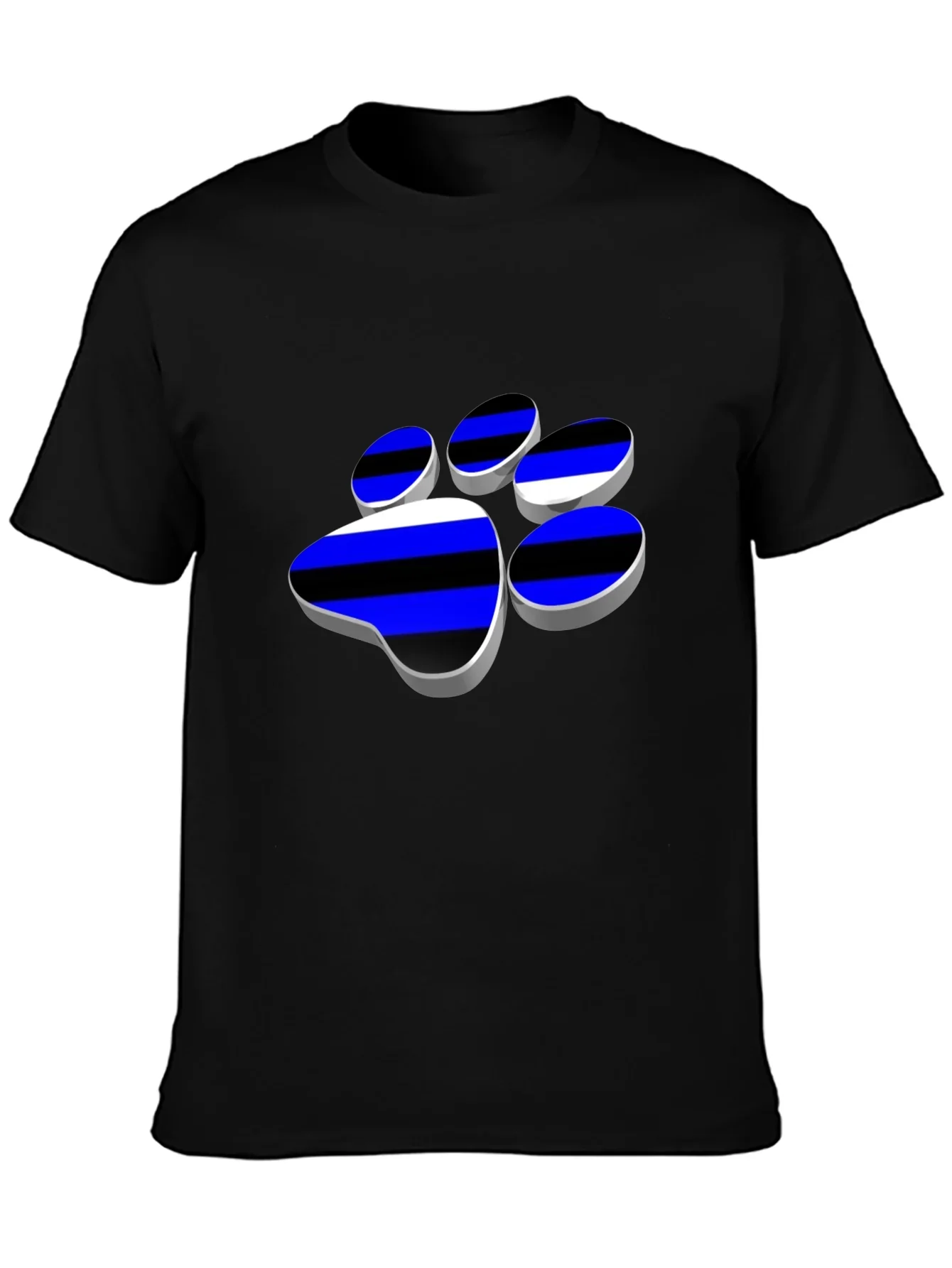 Cool Paw Print Graphic T-Shirt - Black
