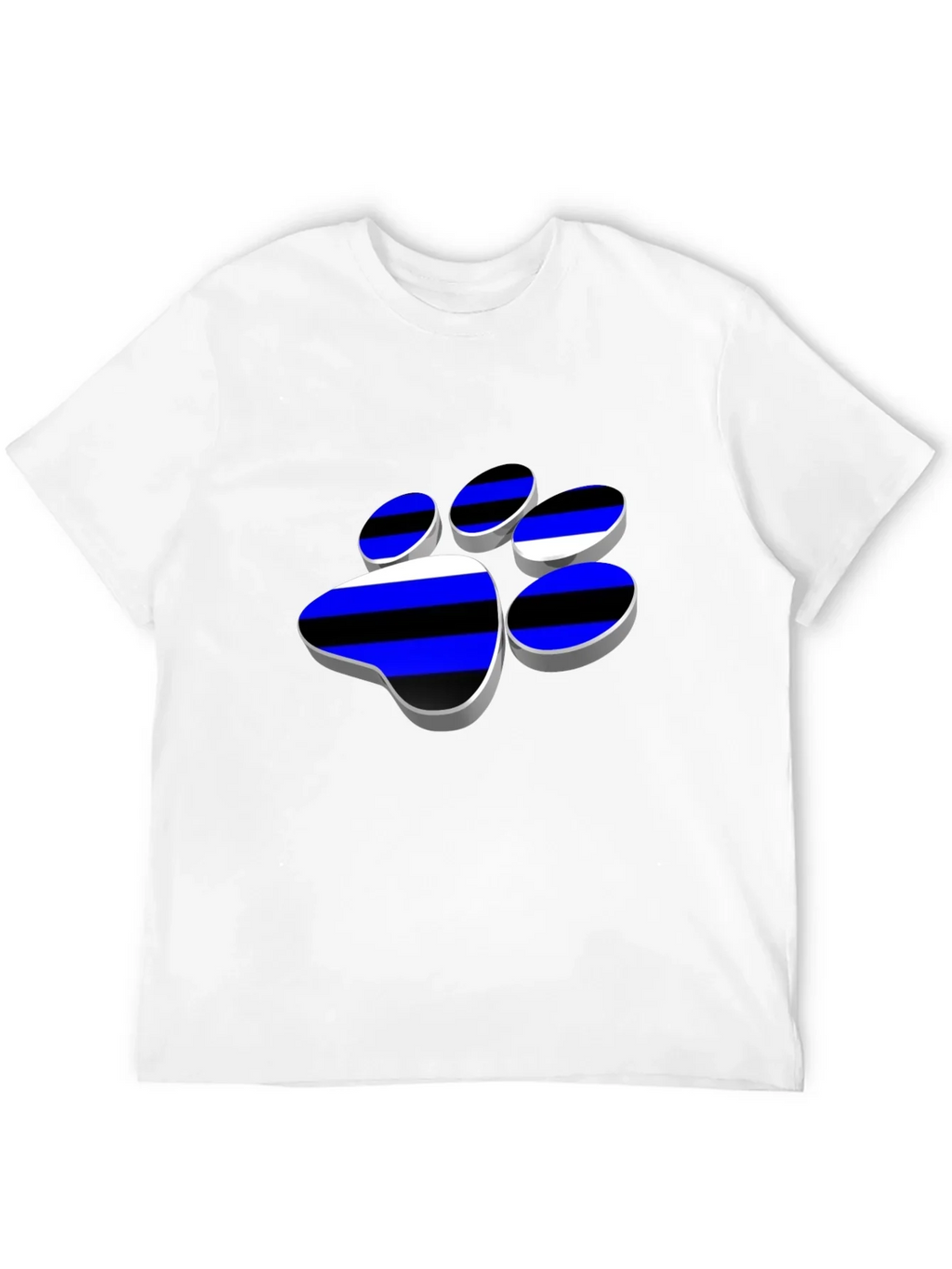 Cool Paw Print Graphic T-Shirt - Black