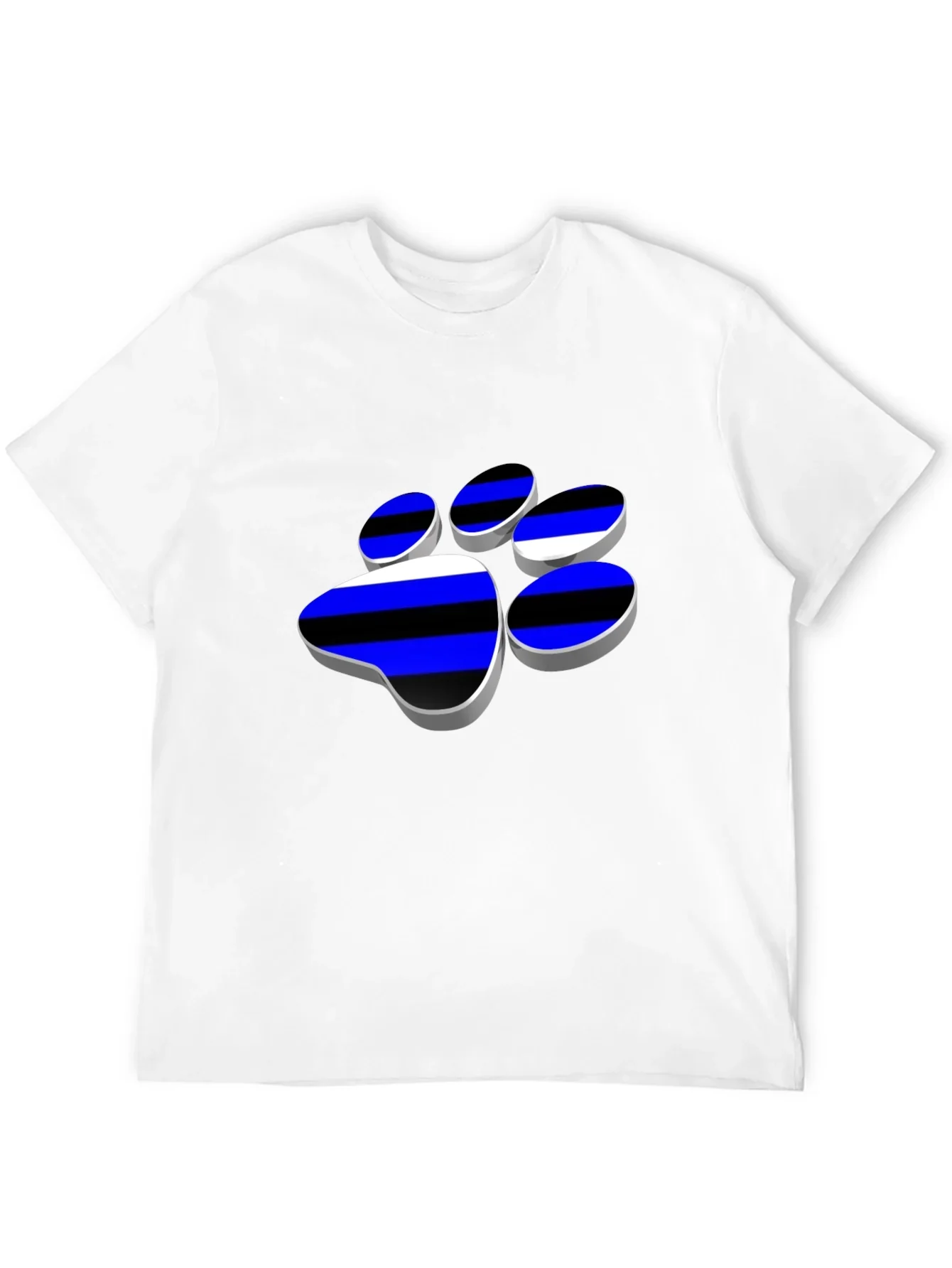 Cool Paw Print Graphic T-Shirt - Black