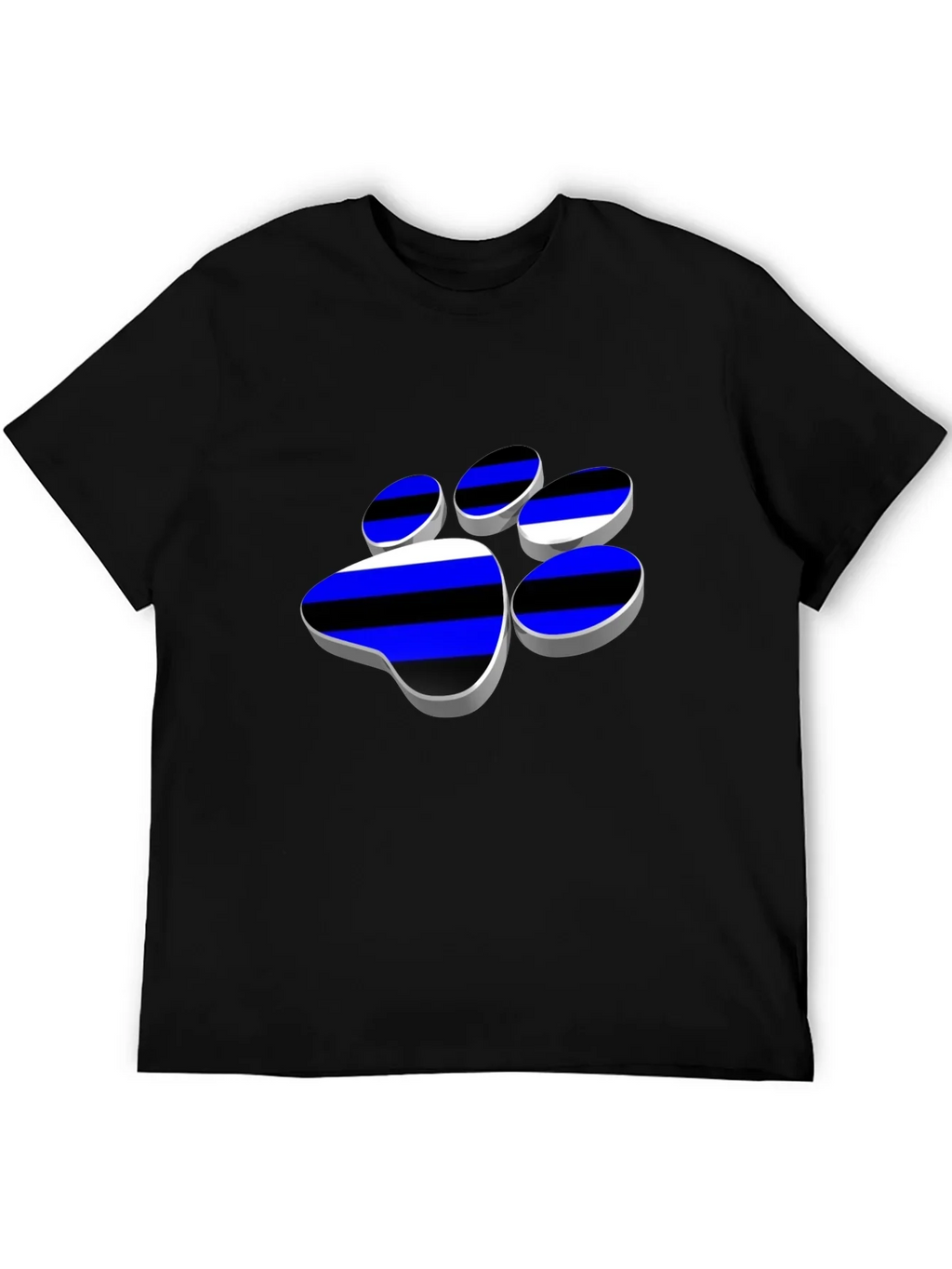 Cool Paw Print Graphic T-Shirt - Black