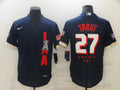 Men's Los Angeles Angels Mike Trout #27 ALL STAR Navy Jersey1