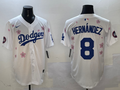 Men's Los Angeles Dodgers Enrique Hernandez #8 White Alternate Replica Player Jersey1