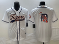 Men's Detroit Tigers White Replica Jersey1 Joint Edition