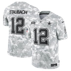 Roger Staubach Dallas Cowboys Nike 2024 Salute to Service Retired   Limited Jersey - Arctic Camo