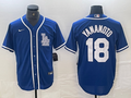 Men's Los Angeles Dodgers Yoshinobu Yamamoto #18 Blue Limited Player Jersey1