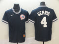 Men's New York Yankees Lou Gehrig #4 Navy Replica Baseball Jersey1