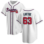 Atlanta Braves #63 Lucas Luetge White Alternate Authentic Player Jersey Stitches Baseball Jerseys