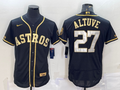 Men's Houston Astros Jose Altuve #27 Black Replica Baseball Jersey1
