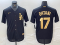 Men's Los Angeles Dodgers Shohei Ohtani #17 Black Alternate Limited Player Jersey1