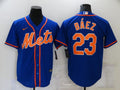 Men's New York Mets Javier Baez #23 Blue Replica Baseball Jersey1