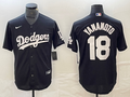 Men's Los Angeles Dodgers Yoshinobu Yamamoto #18 Black Replica Player Jersey1