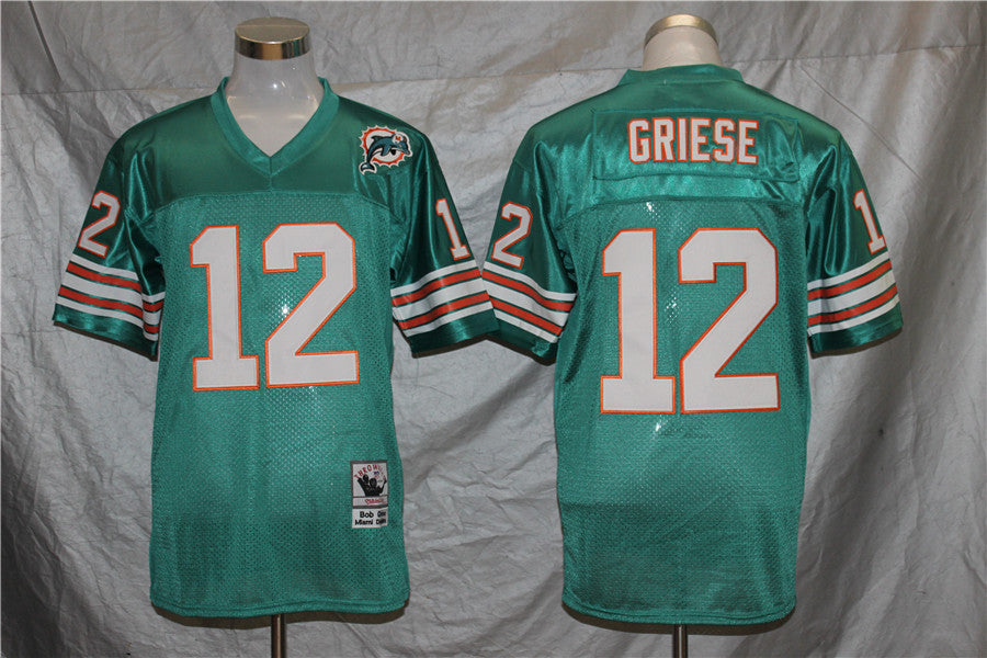Men's Miami Dolphins Bob Griese  Aqua Legacy Replica Jersey1