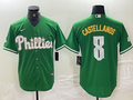 Men's Philadelphia Phillies Nick Castellanos #8 Green Replica Player Jersey1