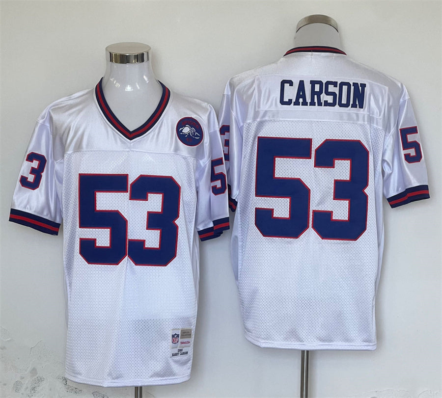Men's New York Giants Harry Carson  White Legacy Replica Jersey1