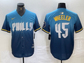 Men's Philadelphia Phillies Zack Wheeler #45 Blue 2024 City Connect Limited Player Jersey1