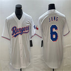 Los Angeles Dodgers #6 Josh Jung White Home Authentic Patch Jersey Baseball Jerseys