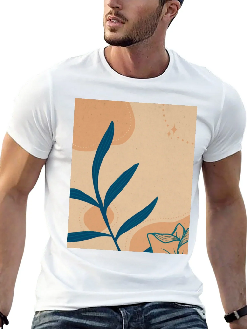 Botanical Graphic Tee - Artistic Mens T-Shirt
